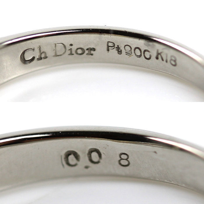 Dior ディオール Pt900プラチナ K18YG イエローゴールド リング・指輪 ダイヤモンド0.08ct 9号 3.2g レディース【中古】【美品】