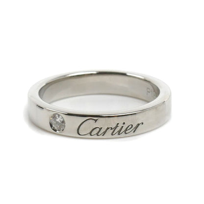 CARTIER カルティエ Pt950プラチナ エングレーブド 1Pダイヤ リング・指輪 B4051345 ダイヤモンド 5号 45 4.4g レディース【中古】【美品】