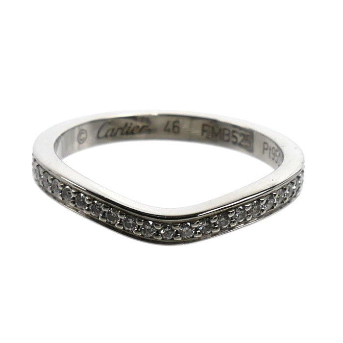CARTIER カルティエ Pt950プラチナ バレリーナ カーブ ウェディング リング・指輪 B4093046 ダイヤモンド 6号 46 2.7g レディース【中古】【美品】