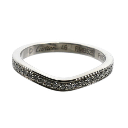 CARTIER カルティエ Pt950プラチナ バレリーナ カーブ ウェディング リング・指輪 B4093046 ダイヤモンド 6号 46 2.7g レディース【中古】【美品】
