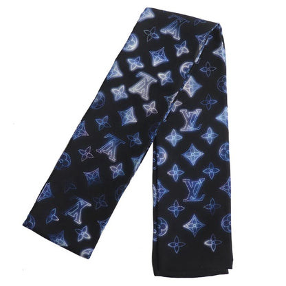 LOUIS VUITTON ルイ・ヴィトン バンドー・マヒナ スカーフ ブラック×ブルー系 M77420 IS1221 レディース【中古】