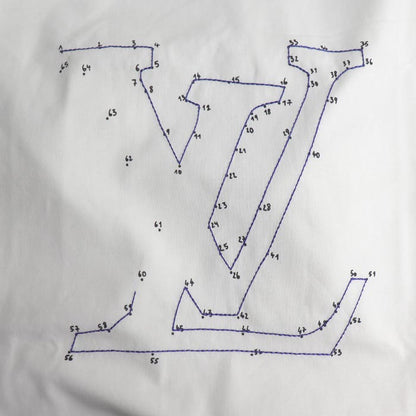 LOUIS VUITTON ルイ・ヴィトン LVステッチプリント 半袖Ｔシャツ ホワイト RM212Q NPG HLY42W XL 21AW メンズ【中古】