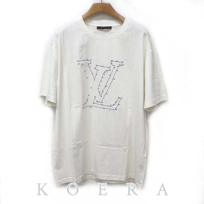 LOUIS VUITTON ルイ・ヴィトン LVステッチプリント 半袖Ｔシャツ ホワイト RM212Q NPG HLY42W XL 21AW メンズ【中古】
