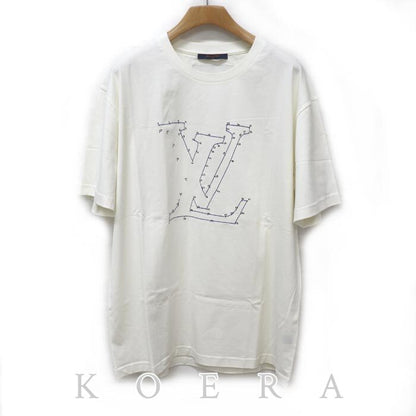LOUIS VUITTON ルイ・ヴィトン LVステッチプリント 半袖Ｔシャツ ホワイト RM212Q NPG HLY42W XL 21AW メンズ【中古】