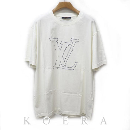 LOUIS VUITTON ルイ・ヴィトン LVステッチプリント 半袖Ｔシャツ ホワイト RM212Q NPG HLY42W XL 21AW メンズ【中古】