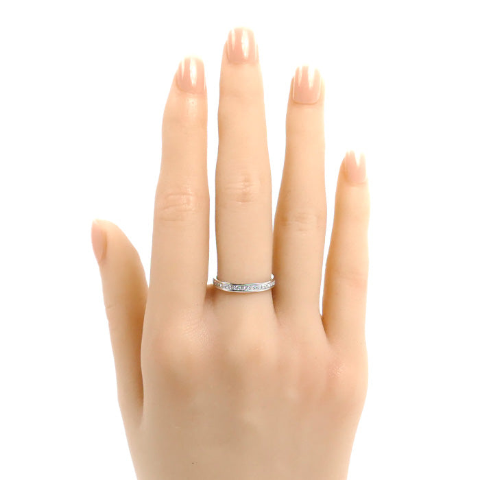 K18WG ホワイトゴールド フルエタニティ リング・指輪 ダイヤモンド0.30ct 11号 2.4g レディース【中古】【美品】
