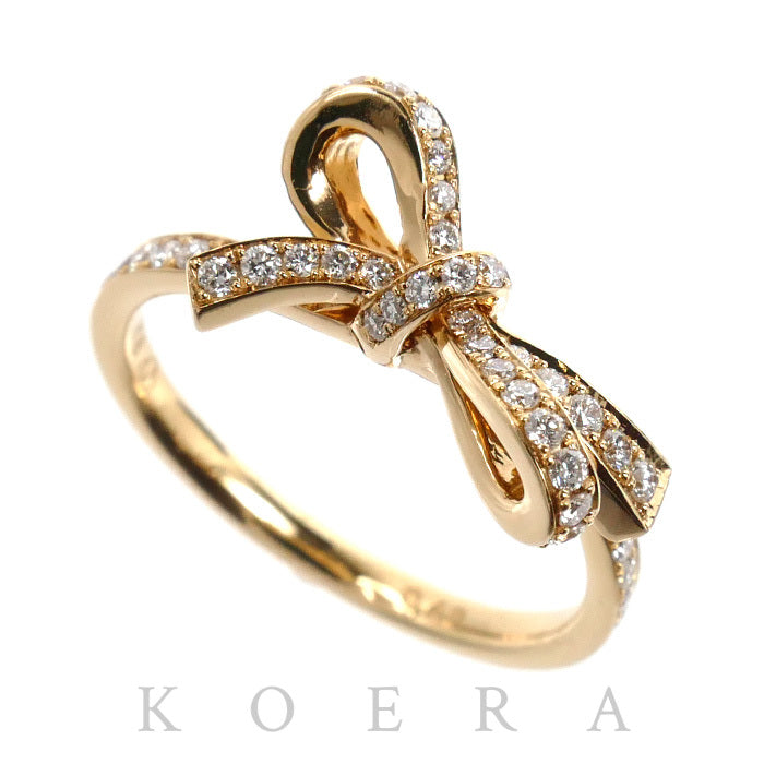 ROSE VIF ローズヴィフ K18PG ピンクゴールド リボン リング・指輪 ダイヤモンド0.40ct 12号 3.2g レディース【中古】【美品】