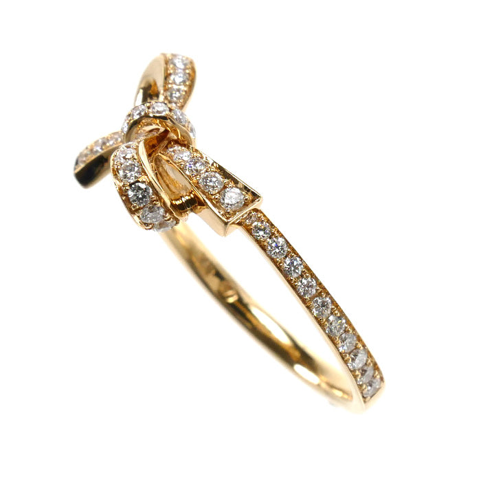ROSE VIF ローズヴィフ K18PG ピンクゴールド リボン リング・指輪 ダイヤモンド0.40ct 12号 3.2g レディース【中古】【美品】