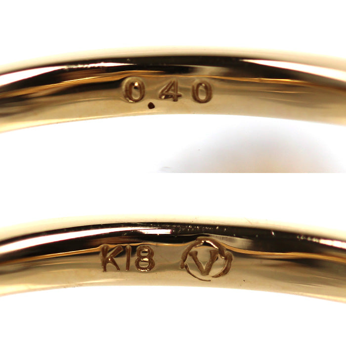 ROSE VIF ローズヴィフ K18PG ピンクゴールド リボン リング・指輪 ダイヤモンド0.40ct 12号 3.2g レディース【中古】【美品】