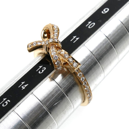 ROSE VIF ローズヴィフ K18PG ピンクゴールド リボン リング・指輪 ダイヤモンド0.40ct 12号 3.2g レディース【中古】【美品】