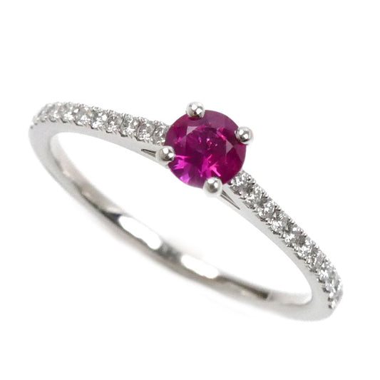 De Beers デビアス Pt950プラチナ リング・指輪 ルビー ダイヤモンド0.295ct 14.5号 2.4g レディース【中古】