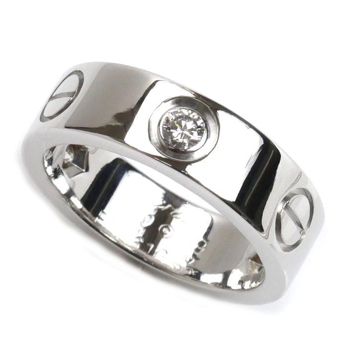 CARTIER カルティエ K18WG ホワイトゴールド ラブリング ハーフダイヤ リング・指輪 B4032549 ダイヤモンド 9号 49 8.0g レディース【中古】【美品】