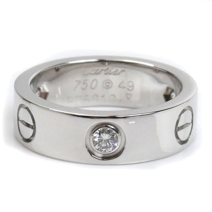 CARTIER カルティエ K18WG ホワイトゴールド ラブリング ハーフダイヤ リング・指輪 B4032549 ダイヤモンド 9号 49 8.0g レディース【中古】【美品】