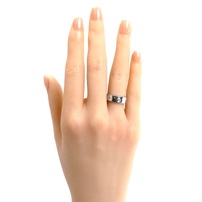 CARTIER カルティエ K18WG ホワイトゴールド ラブリング ハーフダイヤ リング・指輪 B4032549 ダイヤモンド 9号 49 8.0g レディース【中古】【美品】