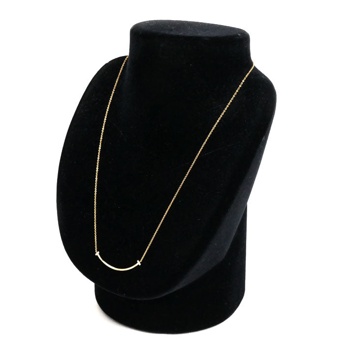 TIFFANY&Co. ティファニー K18PG ピンクゴールド Tスマイル スモール ネックレス 74956963 ダイヤモンド 2.6g 40/45cm レディース【中古】【美品】