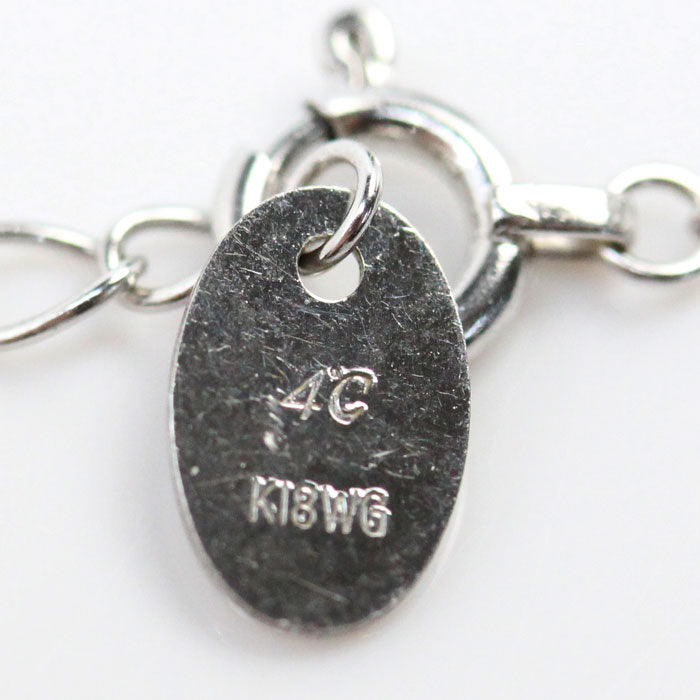 4℃ ヨンドシー K18WG ホワイトゴールド ネックレス ダイヤモンド 1.8g 38～42cm レディース【中古】