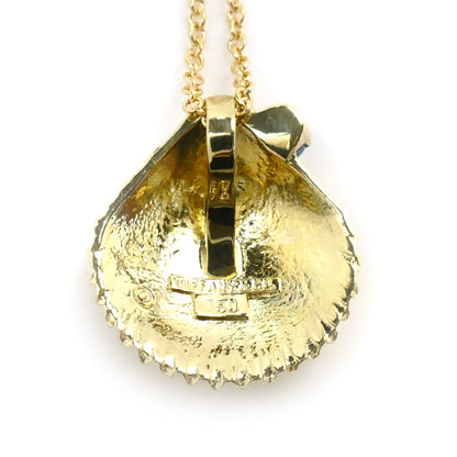 TIFFANY&Co. ティファニー K18YG イエローゴールド シェル ネックレス サファイア 3.6g 47cm レディース【中古】【美品】