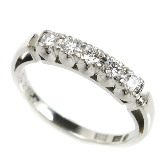 MIKIMOTO ミキモト Pt950プラチナ リング・指輪 ダイヤモンド0.27ct 9.5号 3.4g 一文字 縦爪 レディース【中古】【美品】