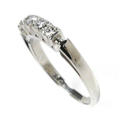 MIKIMOTO ミキモト Pt950プラチナ リング・指輪 ダイヤモンド0.27ct 9.5号 3.4g 一文字 縦爪 レディース【中古】【美品】
