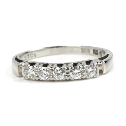 MIKIMOTO ミキモト Pt950プラチナ リング・指輪 ダイヤモンド0.27ct 9.5号 3.4g 一文字 縦爪 レディース【中古】【美品】