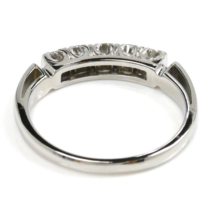 MIKIMOTO ミキモト Pt950プラチナ リング・指輪 ダイヤモンド0.27ct 9.5号 3.4g 一文字 縦爪 レディース【中古】【美品】