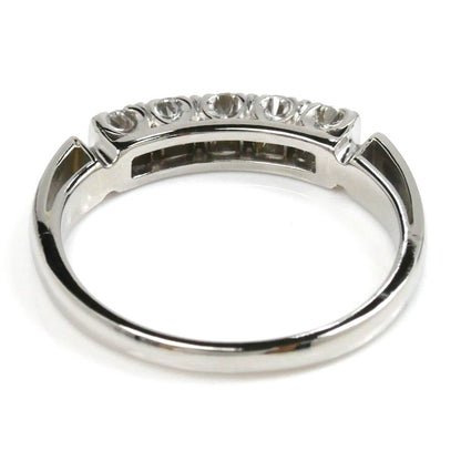MIKIMOTO ミキモト Pt950プラチナ リング・指輪 ダイヤモンド0.27ct 9.5号 3.4g 一文字 縦爪 レディース【中古】【美品】