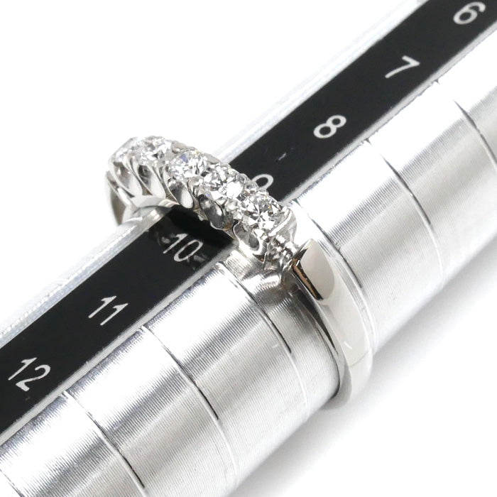 MIKIMOTO ミキモト Pt950プラチナ リング・指輪 ダイヤモンド0.27ct 9.5号 3.4g 一文字 縦爪 レディース【中古】【美品】