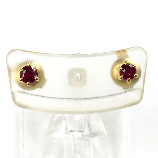 MIKIMOTO ミキモト K18YG イエローゴールド ピアス ルビー 1.3g レディース【中古】【美品】