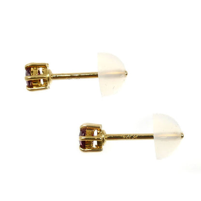 K18YG イエローゴールド ピアス ルビー 0.6g レディース【中古】【美品】