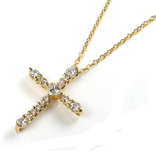 AHKAH アーカー K18YG イエローゴールド クロス ヴィヴィアンクチュール ネックレス ダイヤモンド0.36ct 2.9g 40/43cm レディース【中古】