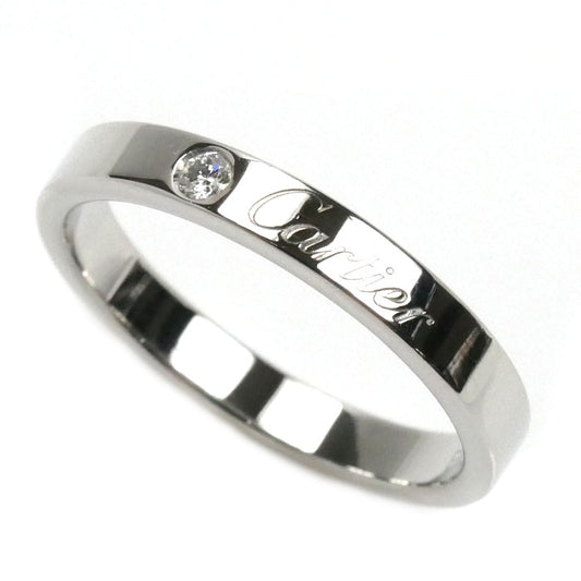 CARTIER カルティエ Pt950プラチナ エングレーブド 1Pダイヤ リング・指輪 B4051356 ダイヤモンド 16号 56 5.3g レディース【中古】【美品】