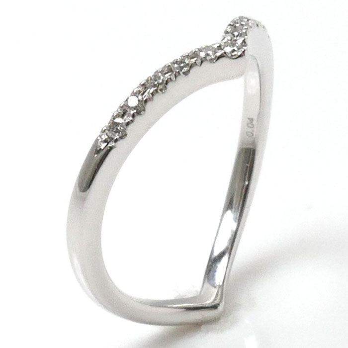 STAR JEWELRY スタージュエリー K18WG ホワイトゴールド ピンキーリング リング・指輪 2ZR1438 ダイヤモンド0.04ct 2号 1.3g レディース【中古】【美品】