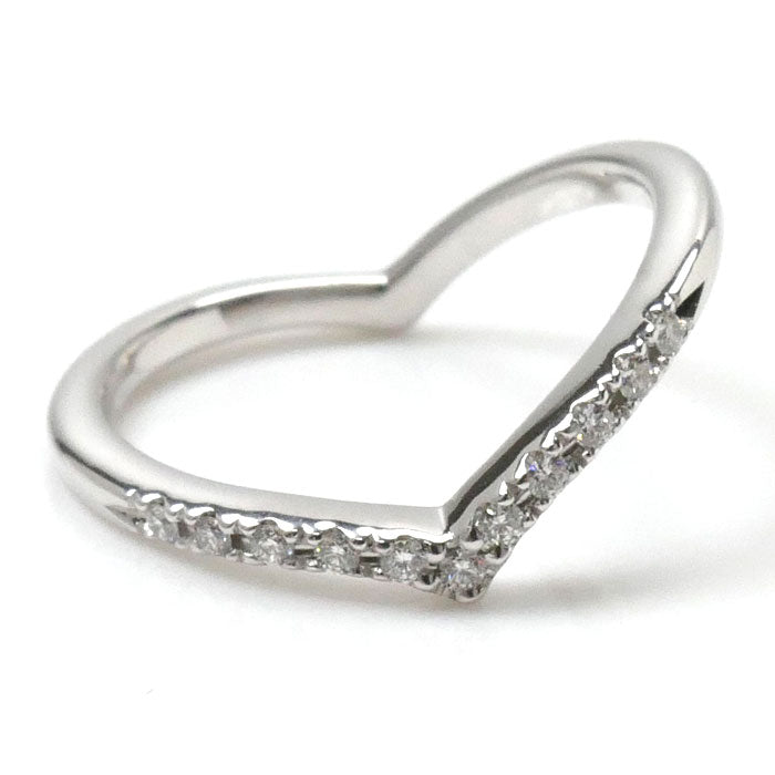 STAR JEWELRY スタージュエリー K18WG ホワイトゴールド ピンキーリング リング・指輪 2ZR1438 ダイヤモンド0.04ct 2号 1.3g レディース【中古】【美品】