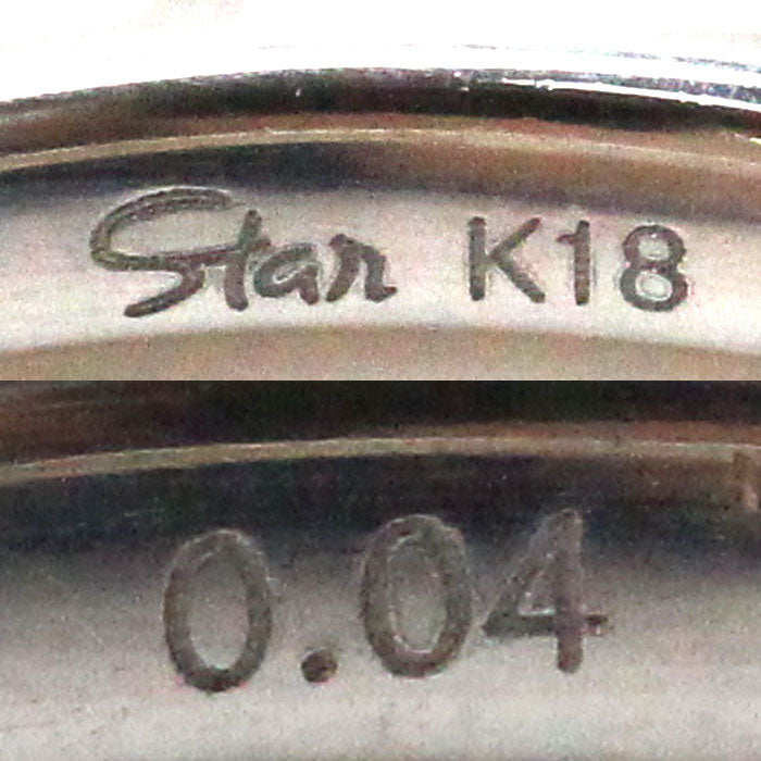 STAR JEWELRY スタージュエリー K18WG ホワイトゴールド ピンキーリング リング・指輪 2ZR1438 ダイヤモンド0.04ct 2号 1.3g レディース【中古】【美品】