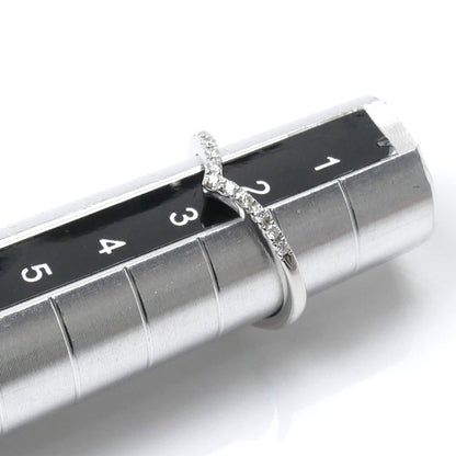 STAR JEWELRY スタージュエリー K18WG ホワイトゴールド ピンキーリング リング・指輪 2ZR1438 ダイヤモンド0.04ct 2号 1.3g レディース【中古】【美品】