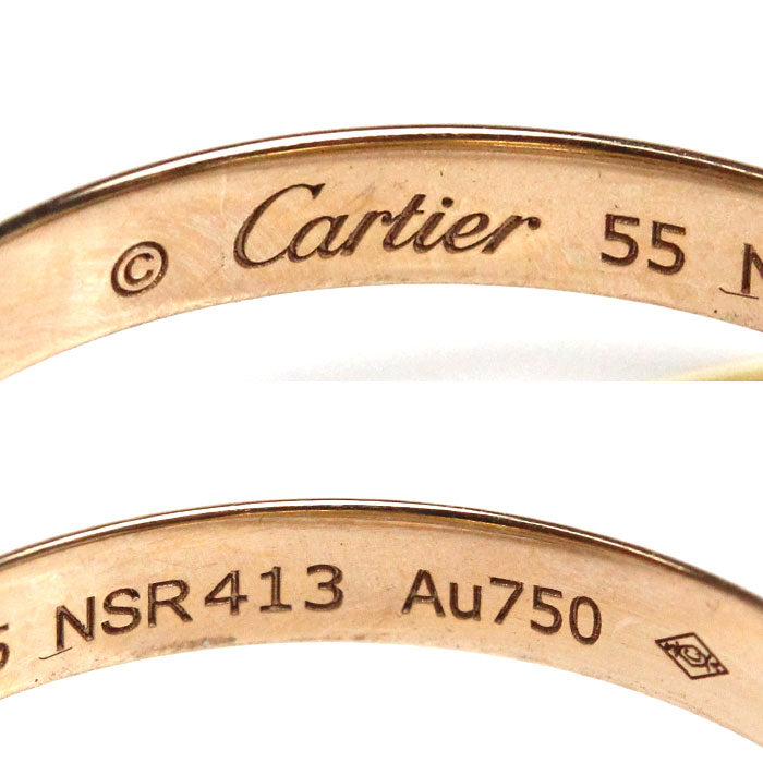 CARTIER カルティエ K18YG イエローゴールド K18WG ホワイトゴールド K18PG トリニティ スモール リング・指輪 B4235155 15号 55 5.5g レディース【中古】