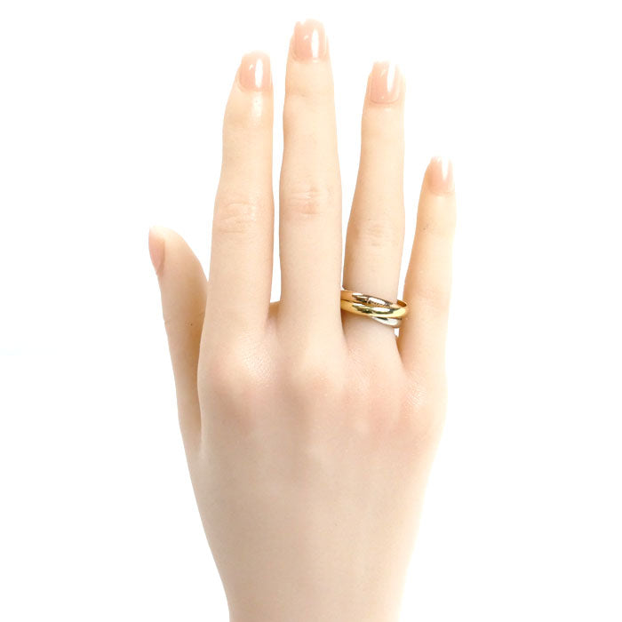 CARTIER カルティエ K18YG イエローゴールド K18WG ホワイトゴールド K18PG トリニティ スモール リング・指輪 B4235155 15号 55 5.5g レディース【中古】