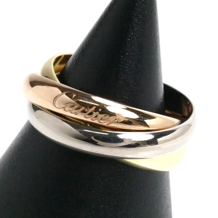 CARTIER カルティエ K18YG イエローゴールド K18WG ホワイトゴールド K18PG トリニティ クラシック リング・指輪 B4052756 15.5号 56 9.2g レディース【中古】【美品】