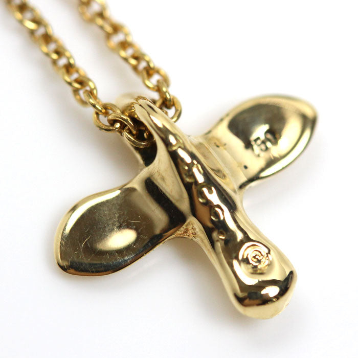 TIFFANY&Co. ティファニー K18YG イエローゴールド バードクロス ネックレス 2.6g 40.5cm レディース【中古】