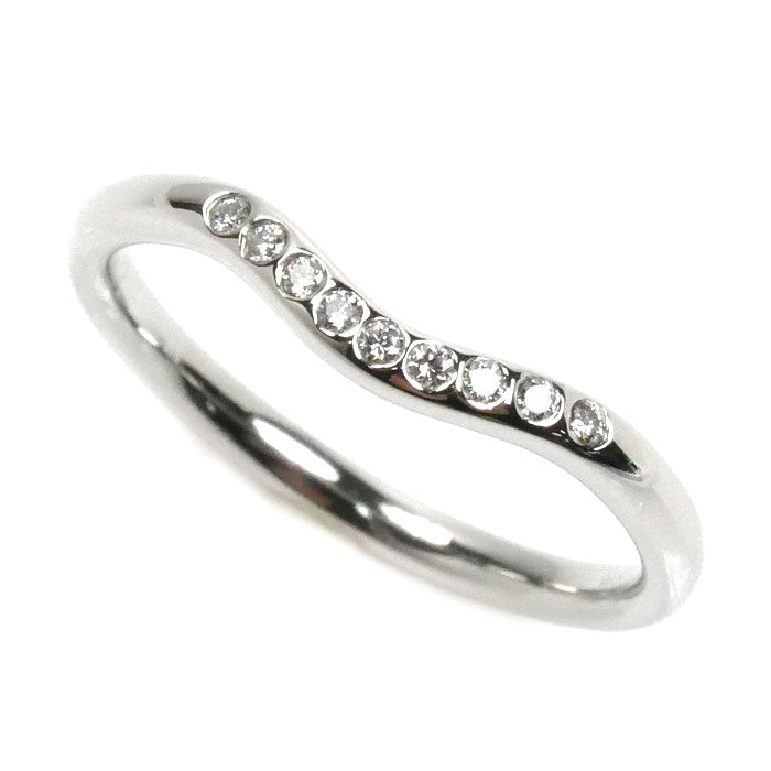 TIFFANY&Co. ティファニー Pt950プラチナ カーブド バンド リング・指輪 60016942 ダイヤモンド 13号 3.4g レディース【中古】【美品】