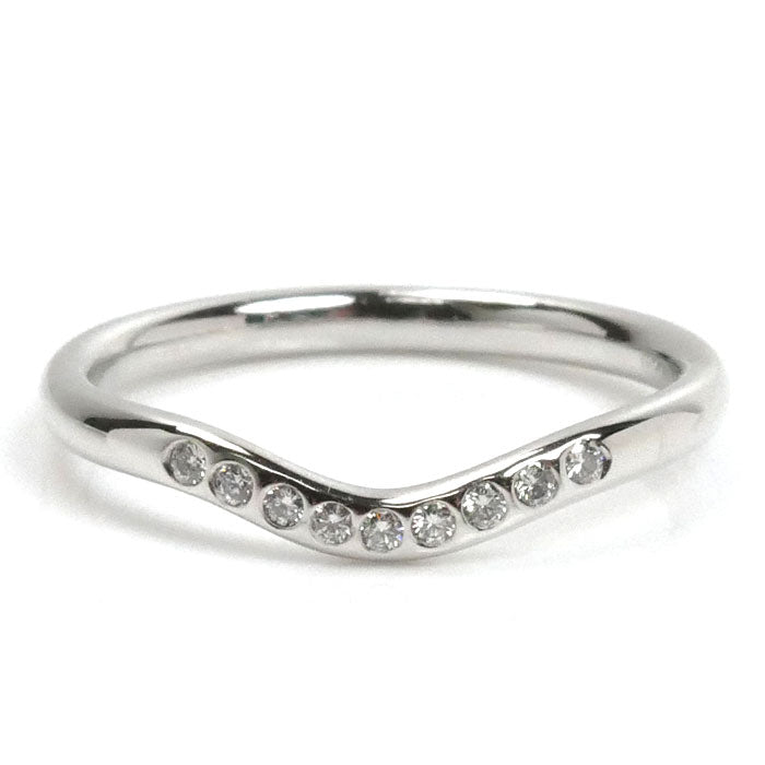 TIFFANY&Co. ティファニー Pt950プラチナ カーブド バンド リング・指輪 60016942 ダイヤモンド 13号 3.4g レディース【中古】【美品】