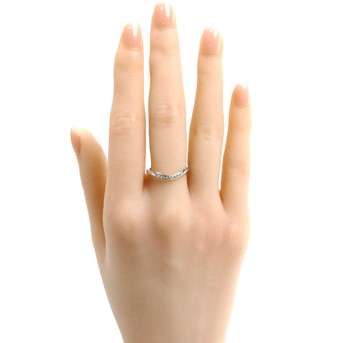 TIFFANY&Co. ティファニー Pt950プラチナ カーブド バンド リング・指輪 60016942 ダイヤモンド 13号 3.4g レディース【中古】【美品】