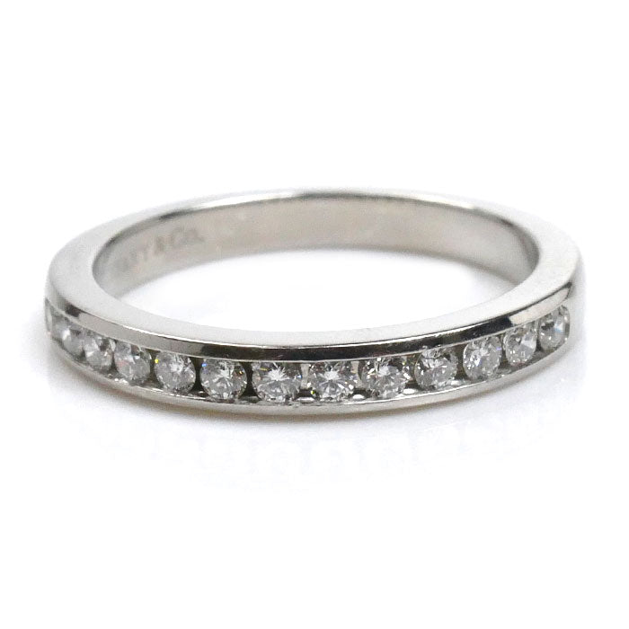 TIFFANY&Co. ティファニー Pt950プラチナ ハーフサークル リング・指輪 ダイヤモンド 8号 3.7g レディース【中古】