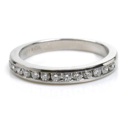 TIFFANY&Co. ティファニー Pt950プラチナ ハーフサークル リング・指輪 ダイヤモンド 8号 3.7g レディース【中古】