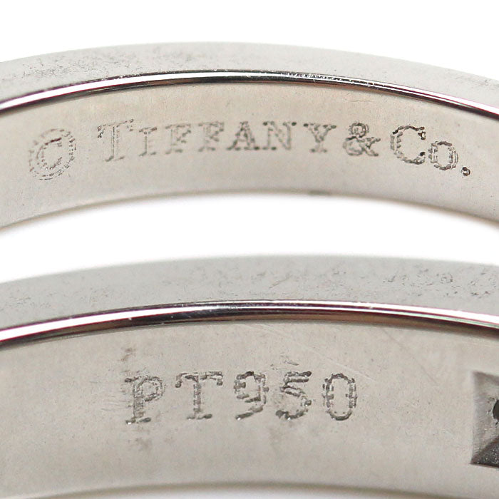TIFFANY&Co. ティファニー Pt950プラチナ ハーフサークル リング・指輪 ダイヤモンド 8号 3.7g レディース【中古】