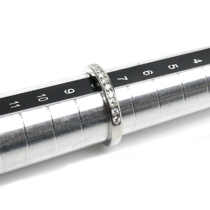TIFFANY&Co. ティファニー Pt950プラチナ ハーフサークル リング・指輪 ダイヤモンド 8号 3.7g レディース【中古】
