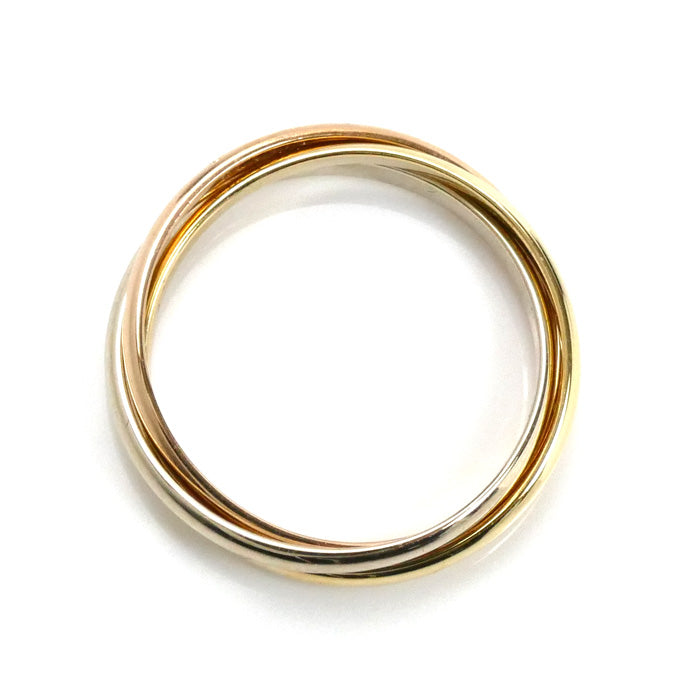 CARTIER カルティエ K18PG ピンクゴールド K18YG イエローゴールド K18WG トリニティ XS リング・指輪 15号 55 3.8g レディース【中古】