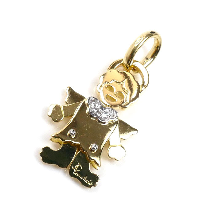 Pomellato ポメラート K18YG イエローゴールド 天使 ペンダントトップ ダイヤモンド 6.8g レディース【中古】