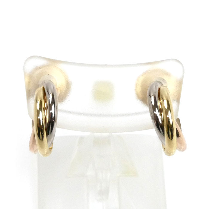 CARTIER カルティエ K18PG ピンクゴールド K18YG イエローゴールド K18WG トリニティ ピアス B8301540 4.6g レディース【中古】【美品】