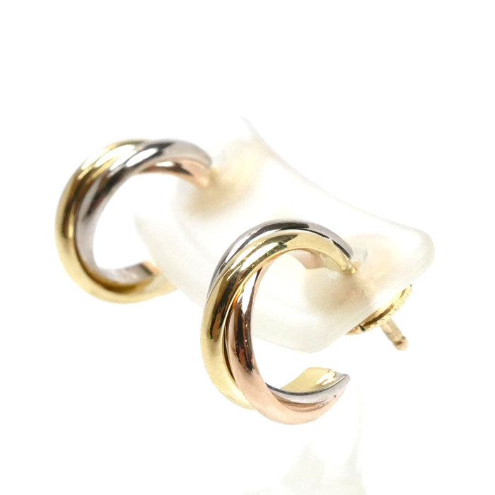 CARTIER カルティエ K18PG ピンクゴールド K18YG イエローゴールド K18WG トリニティ ピアス B8301540 4.6g レディース【中古】【美品】